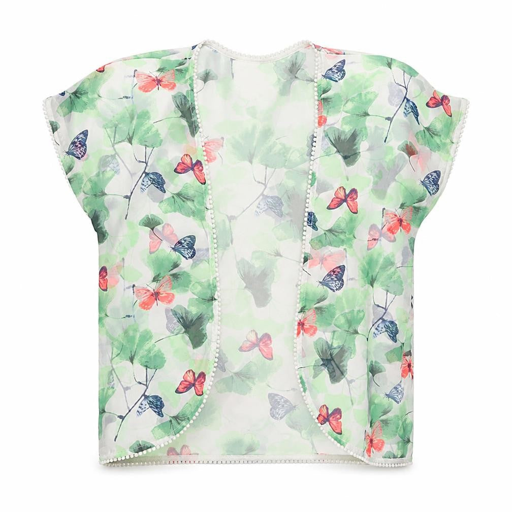 H&M Womens Multicoloured Floral Polyester Kimono Blouse Size M V-Neck