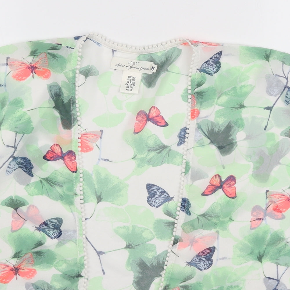H&M Womens Multicoloured Floral Polyester Kimono Blouse Size M V-Neck
