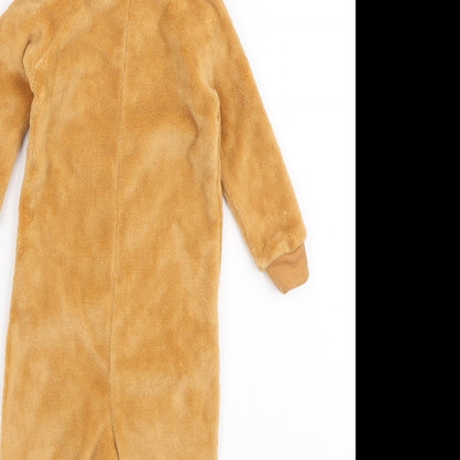 Preloved George Girls Brown Solid Polyester Robe One Piece Size 12-18 Months Zip - Blush Pudsey - Label