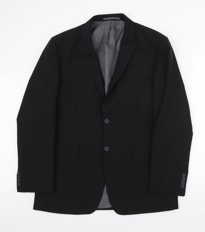 Preloved George Mens Black Polyester Jacket Blazer - Front