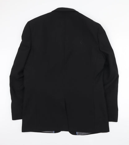 Preloved George Mens Black Polyester Jacket Blazer - Back