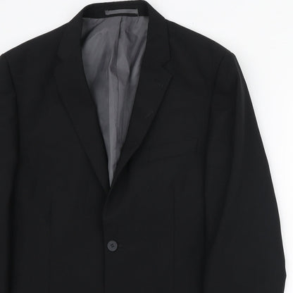 Preloved George Mens Black Polyester Jacket Blazer - Detail