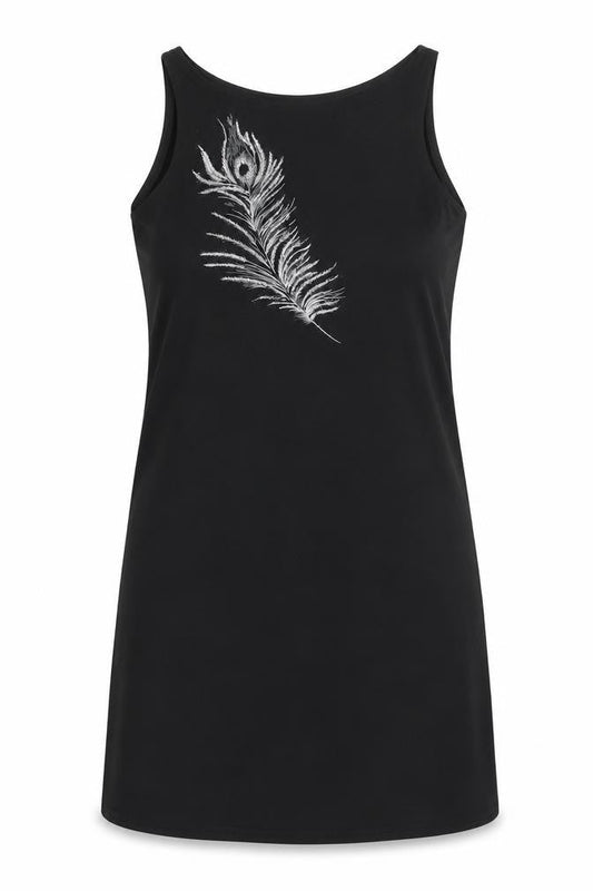 Etam Womens Black Polyester Mini Size 10 Round Neck Pullover - Embroidered Fern