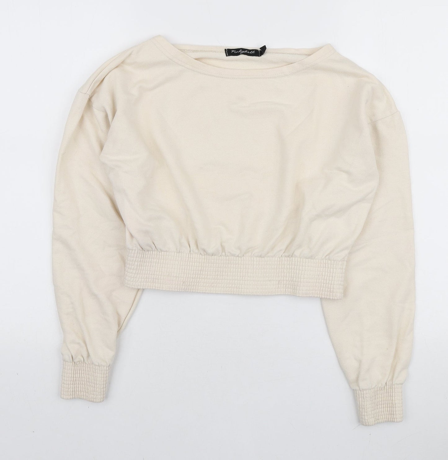 PindyDoll Womens Ivory Polyester Pullover Sweatshirt Size 10 Pullover