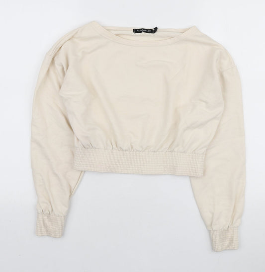 PindyDoll Womens Ivory Polyester Pullover Sweatshirt Size 10 Pullover