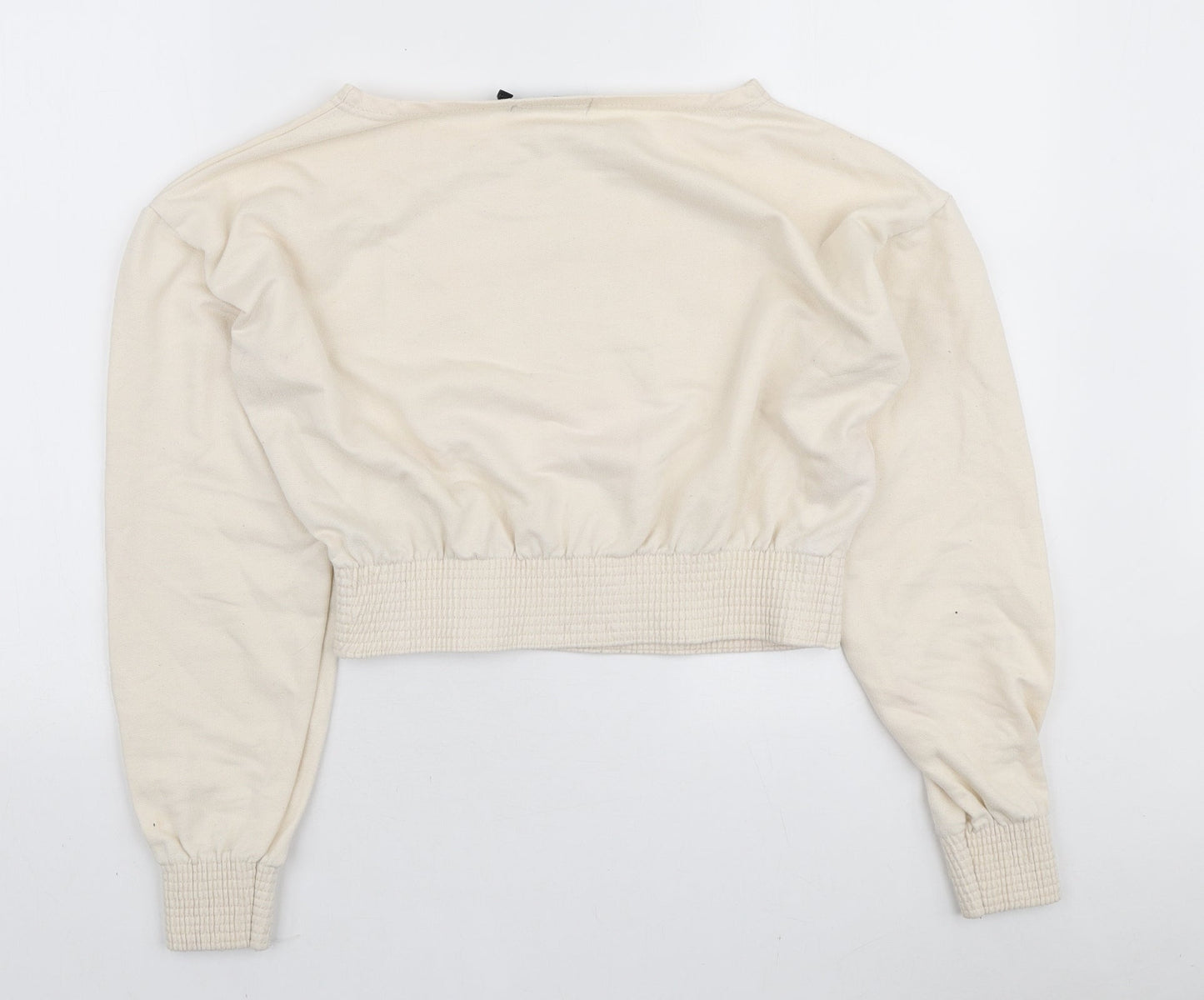 PindyDoll Womens Ivory Polyester Pullover Sweatshirt Size 10 Pullover