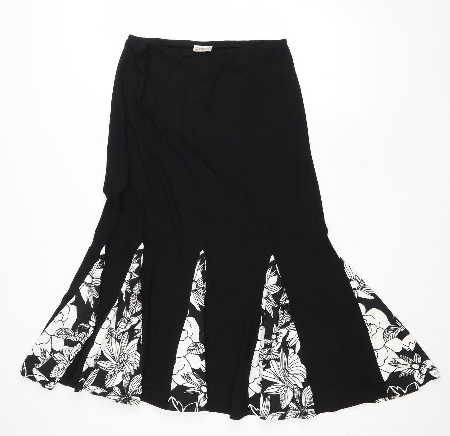 Roman Womens Floral Polyester Trumpet Skirt Size S Drawstring