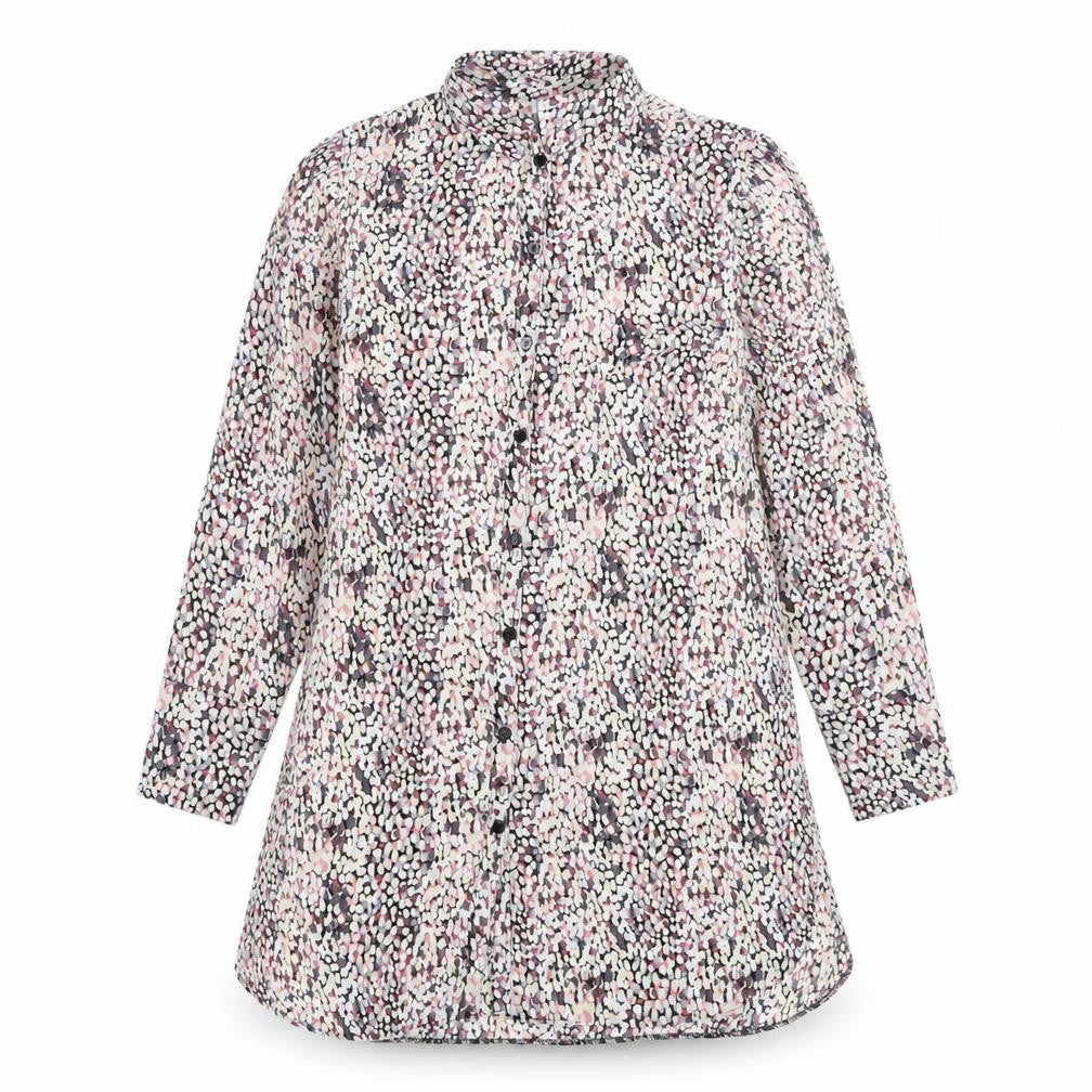 Matalan Womens Pink Geometric Polyester Shirt Dress Size 10 Collared Button