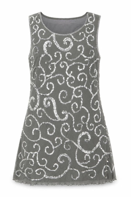 Purple Womens Green Geometric Polyester Tank Dress Size S Scoop Neck Pullover