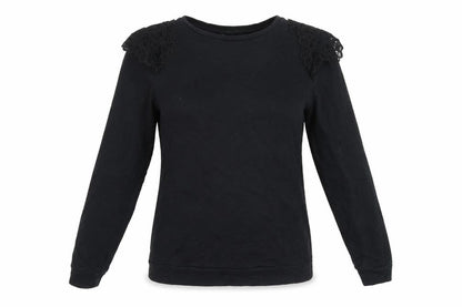 George Womens Black Cotton Pullover Sweatshirt Size S Pullover - Lace details