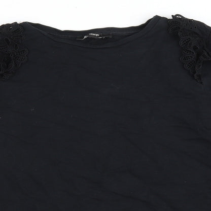 George Womens Black Cotton Pullover Sweatshirt Size S Pullover - Lace details