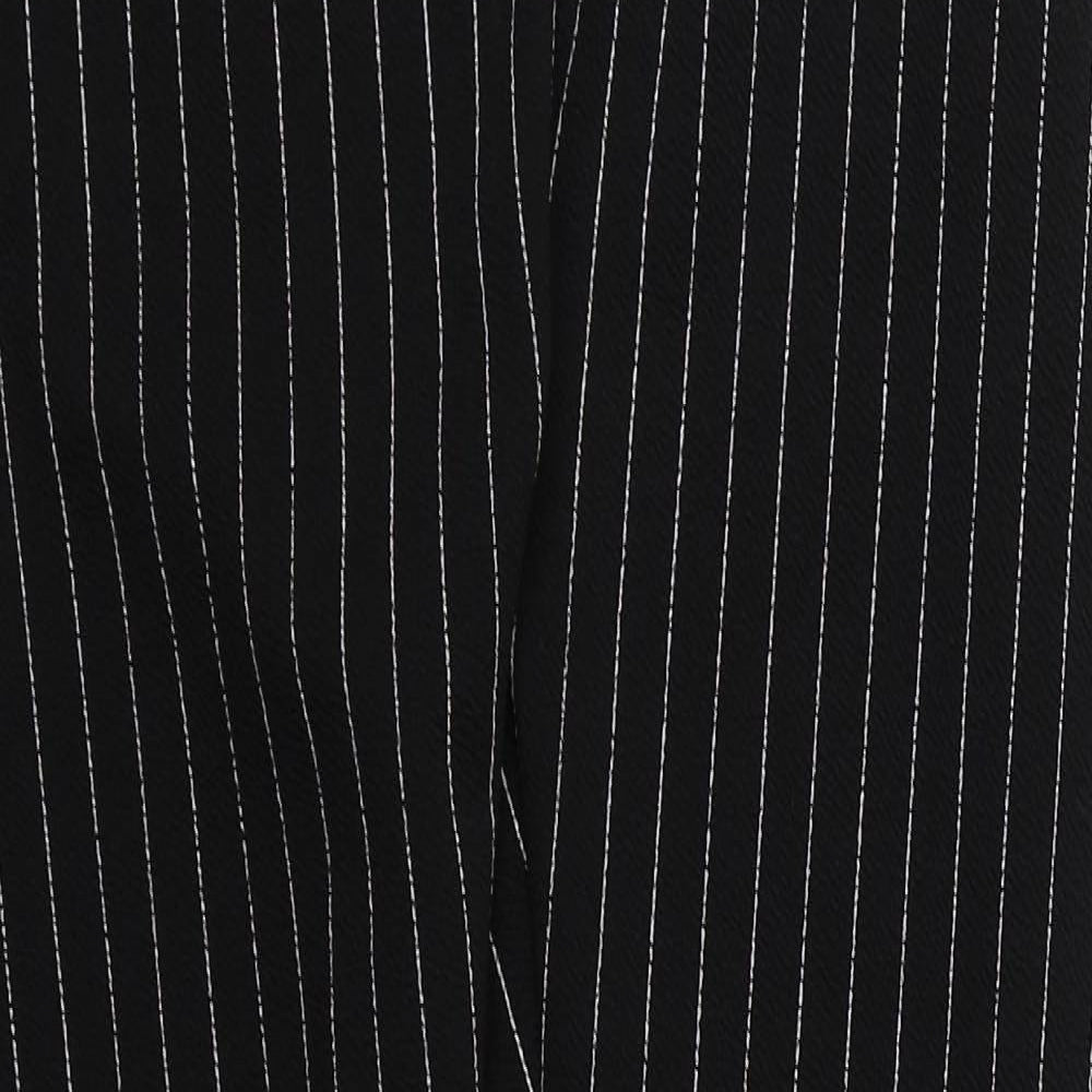 I SAW IT FIRST Womens Black Striped Polyester Carrot Trousers Size 8 L25.5 in Regular