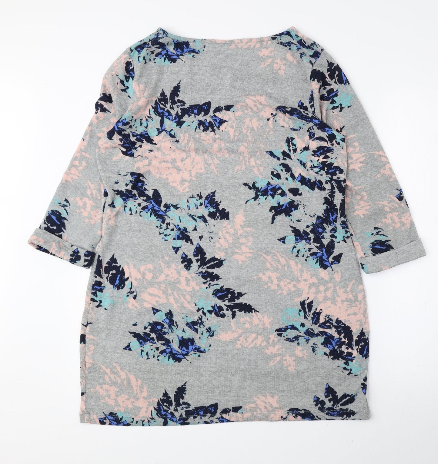 Marks and Spencer Womens Multicoloured Geometric Polyester Mini Size 14 Boat Neck Pullover