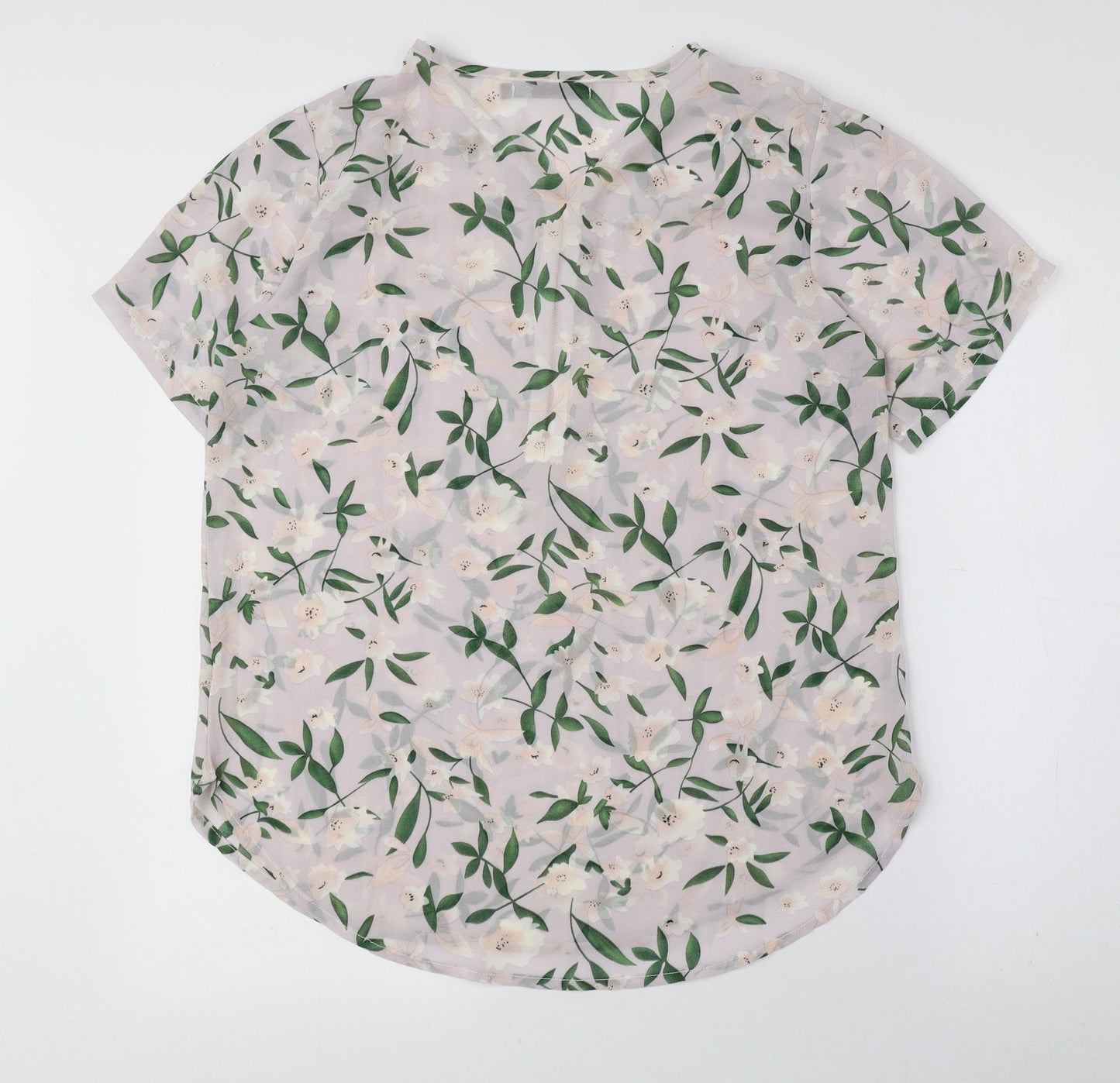 tenki Womens Multicoloured Floral Polyester Basic Blouse Size L V-Neck
