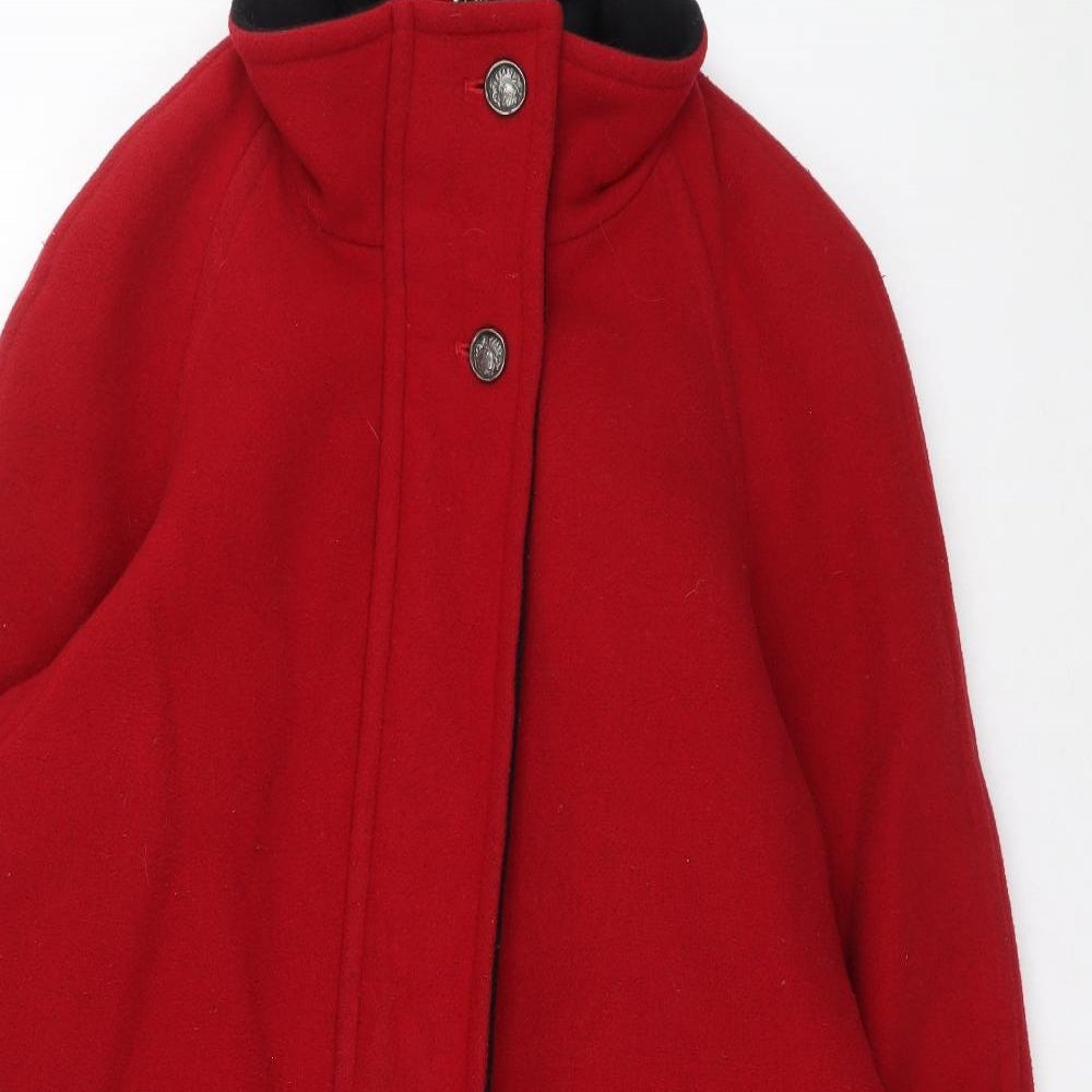 Peter James Womens Purple Overcoat Coat Size S Zip