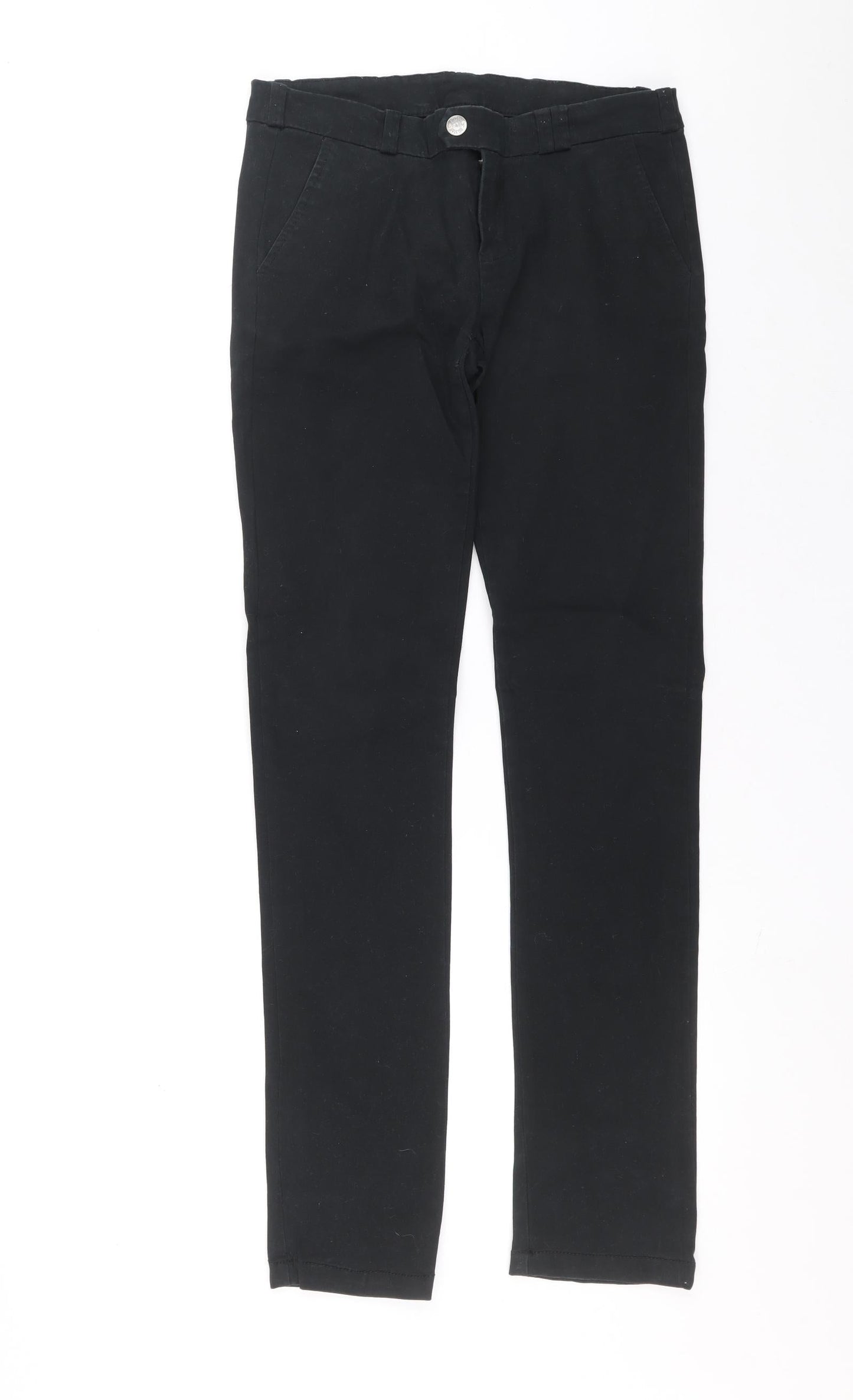 BIG STAR Womens Black Cotton Skinny Jeans Size M L32 in Relaxed Zip