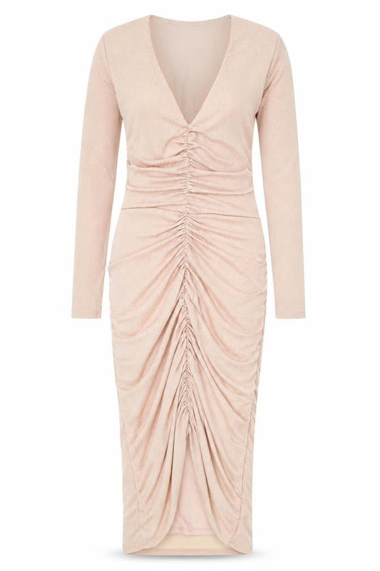 Miss Selfridge Womens Pink Polka Dot Polycarbamide Pencil Dress Size 12 V-Neck Pullover