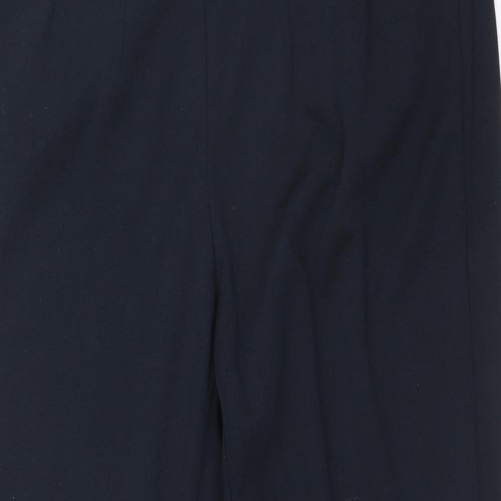 Marks and Spencer Womens Blue Viscose Carrot Trousers Size 12 L24 in Regular Button