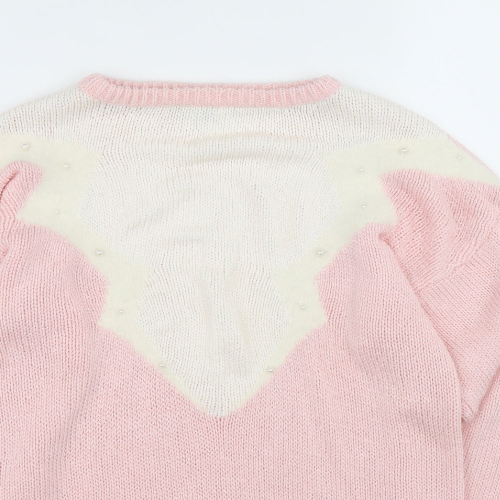 Planet Womens Pink Roll Neck Viscose Pullover Jumper Size S