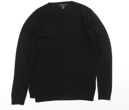 Atmosphere Womens Black V-Neck Acrylic Henley Jumper Size 8