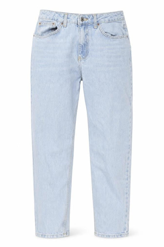Topshop Womens Blue 100% Cotton Mom Jeans Size M L32 in Regular Zip