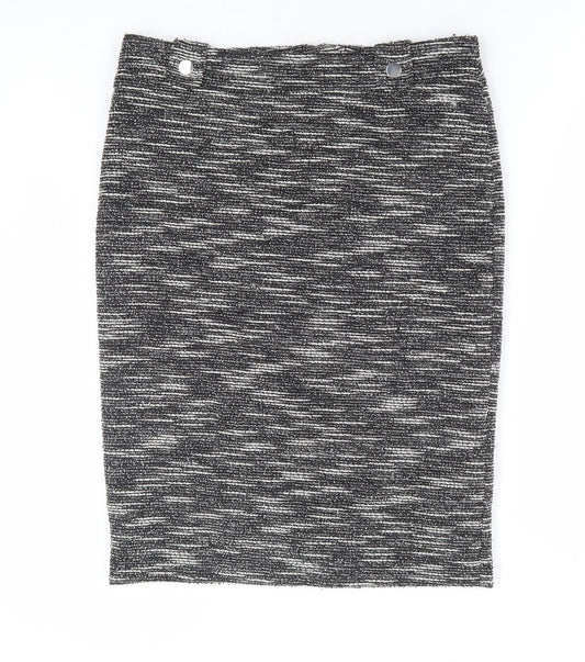 Wallis Womens Black Polyester Straight & Pencil Skirt Size 10 Zip