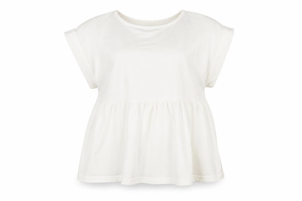 Primark Womens White Viscose Basic Blouse Size 10 Round Neck - Smock Peplum