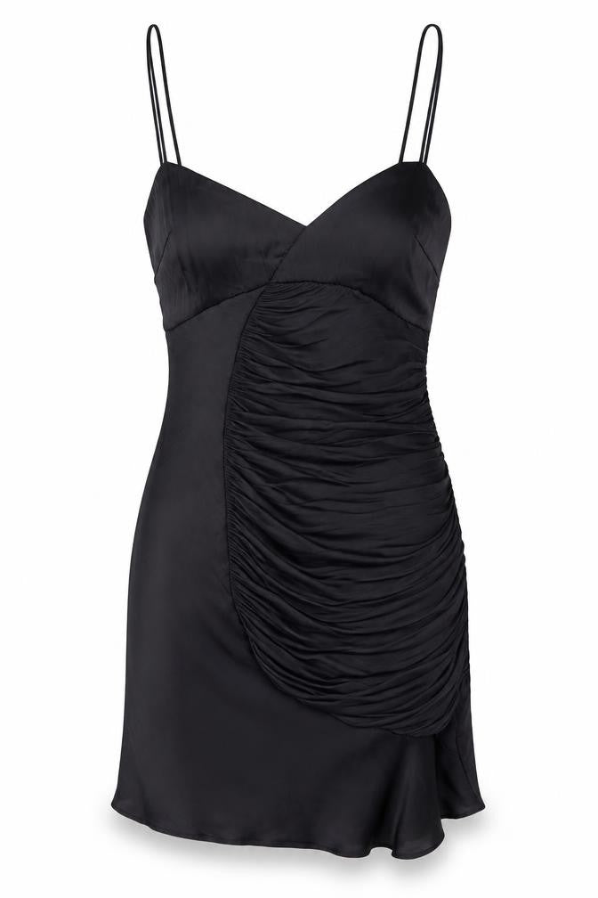 Zara Womens Black Polyester Bodycon Size XS V-Neck Zip