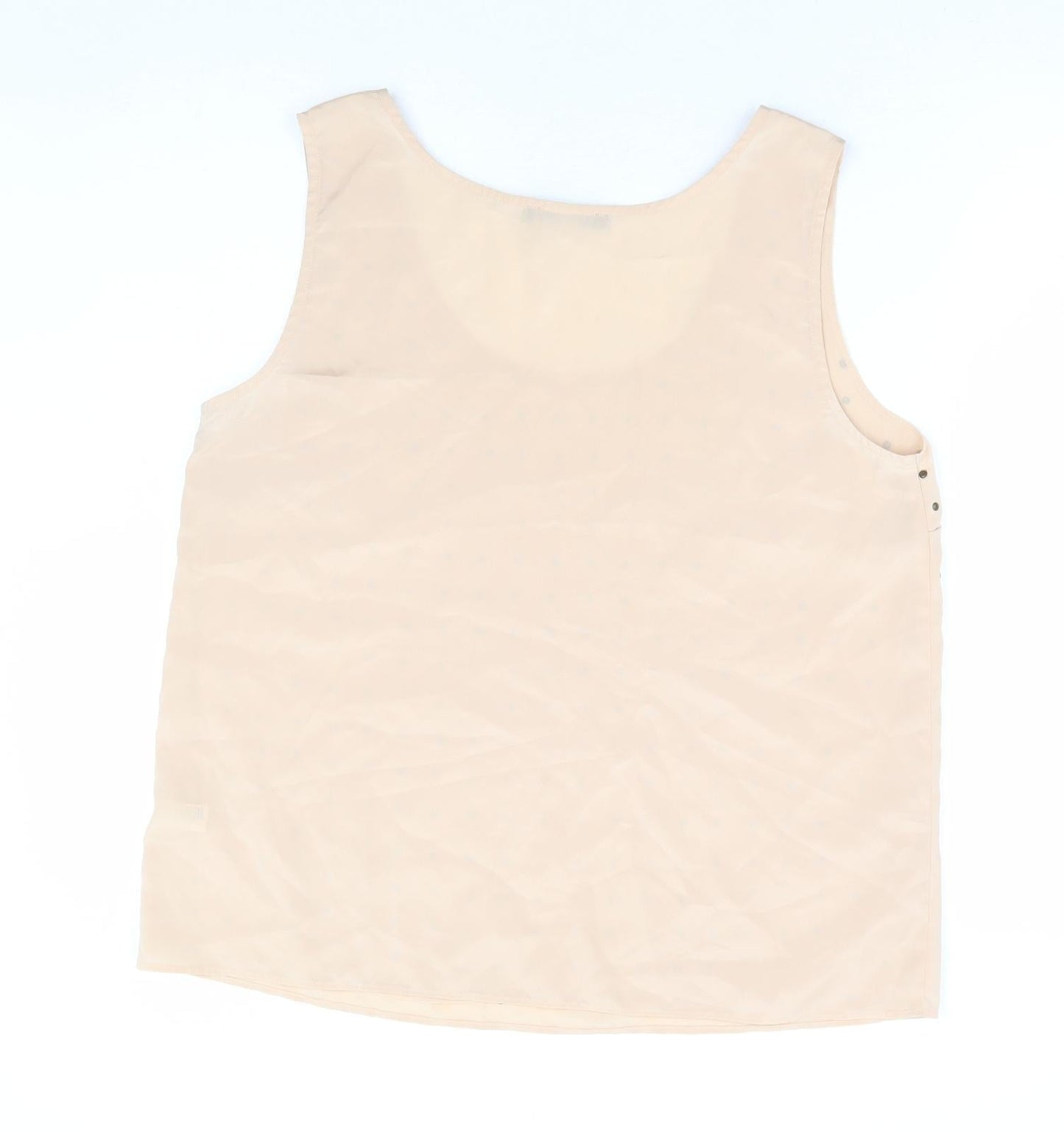 Oasis Womens Beige Polyester Basic Tank Size 16 Scoop Neck
