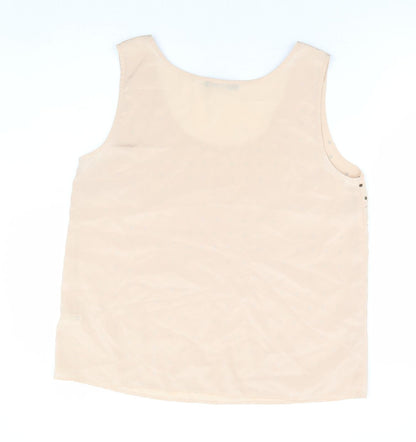 Oasis Womens Beige Polyester Basic Tank Size 16 Scoop Neck