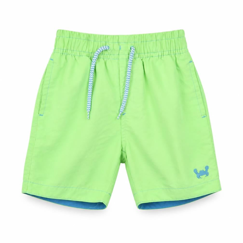 Rebel Boys Green Polyester Cropped Trousers Size 18-24 Months Drawstring - Swim Shorts