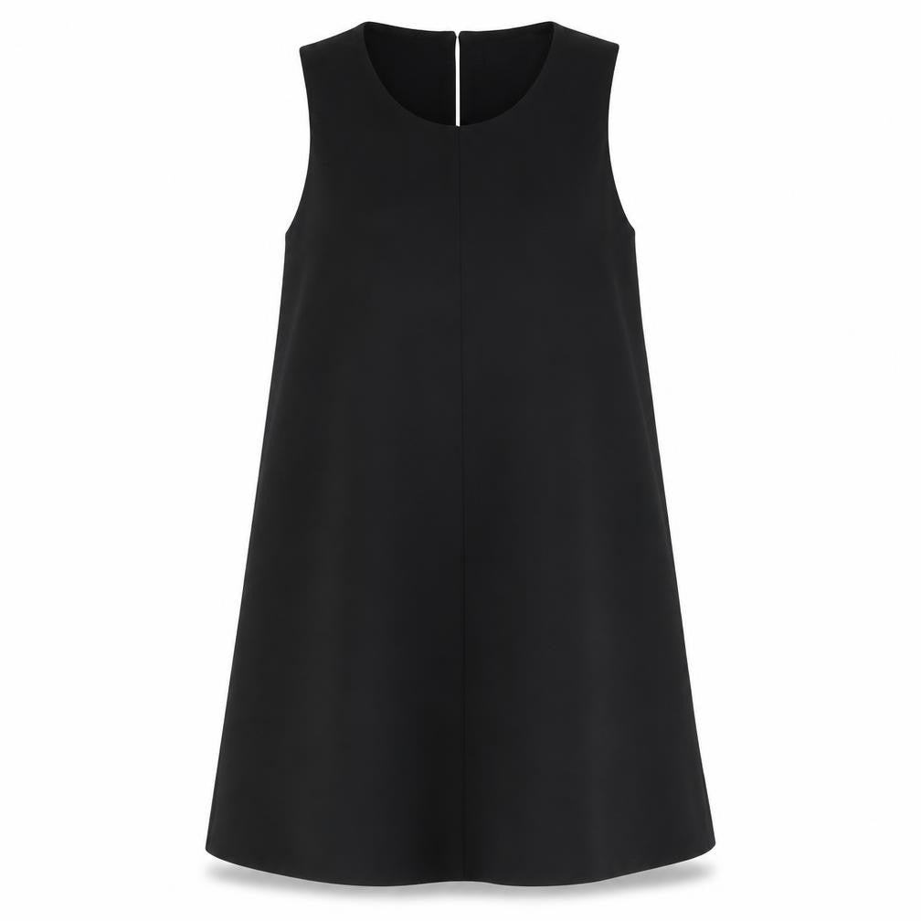 Zara Womens Black Polyester A-Line Size S High Neck Button