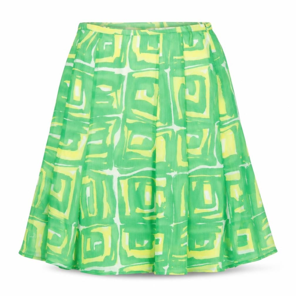 Baster Womens Green Geometric Polyester Flare Skirt Size 36 in Zip
