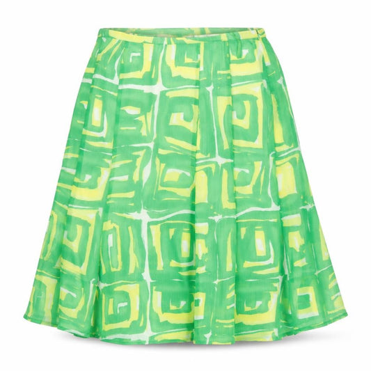 Baster Womens Green Geometric Polyester Flare Skirt Size 36 in Zip
