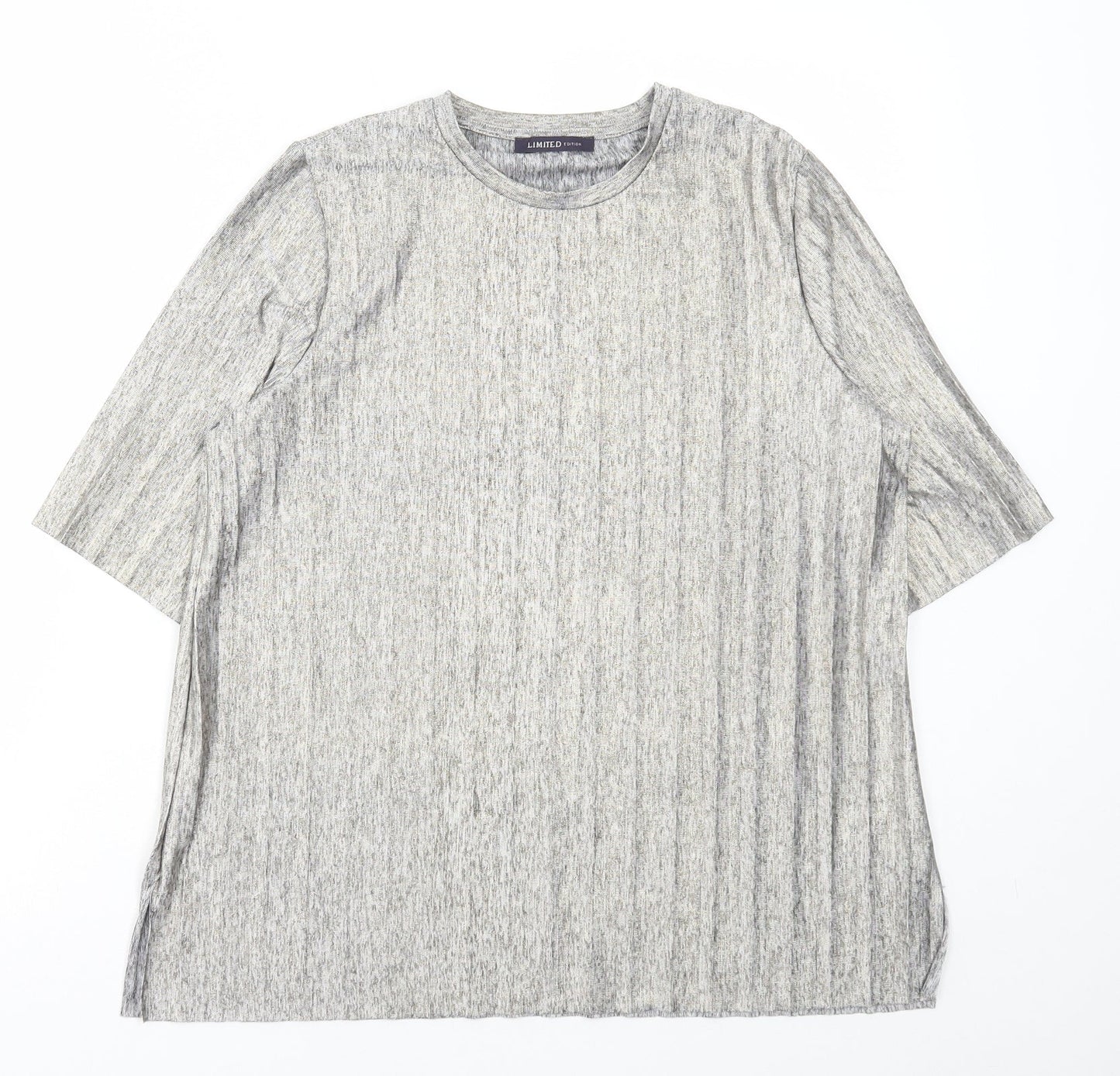 Marks and Spencer Womens Gold Polyester Basic T-Shirt Size 10 Round Neck