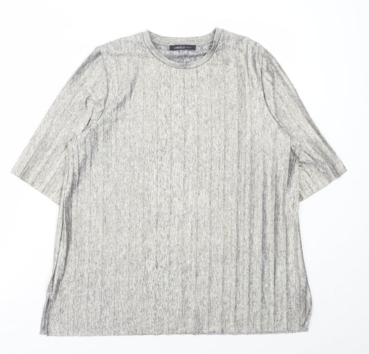Marks and Spencer Womens Gold Polyester Basic T-Shirt Size 10 Round Neck