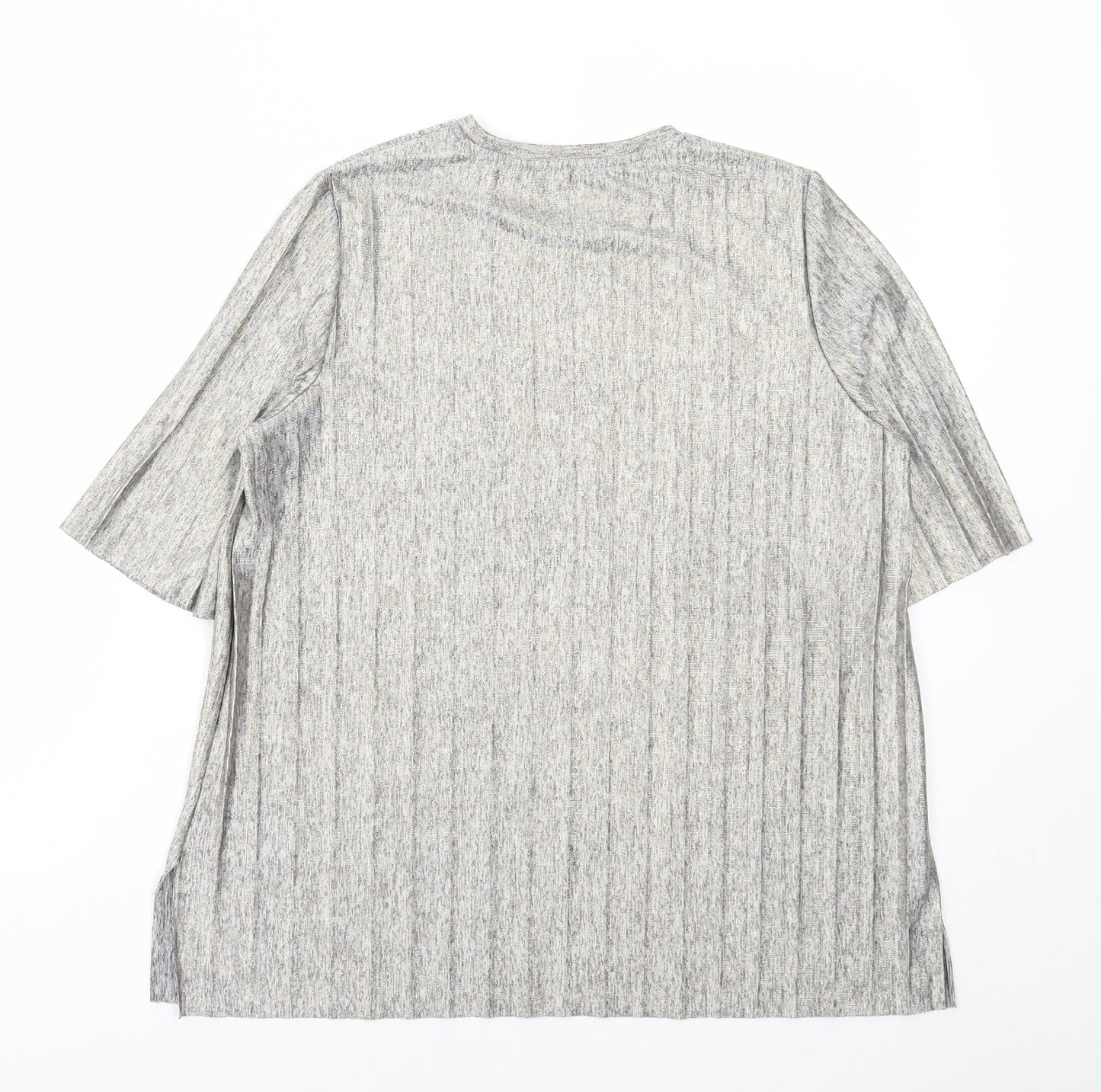 Marks and Spencer Womens Gold Polyester Basic T-Shirt Size 10 Round Neck