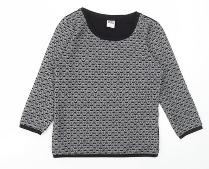 Vera Moda Womens Grey Geometric Polyester Basic T-Shirt Size S Round Neck