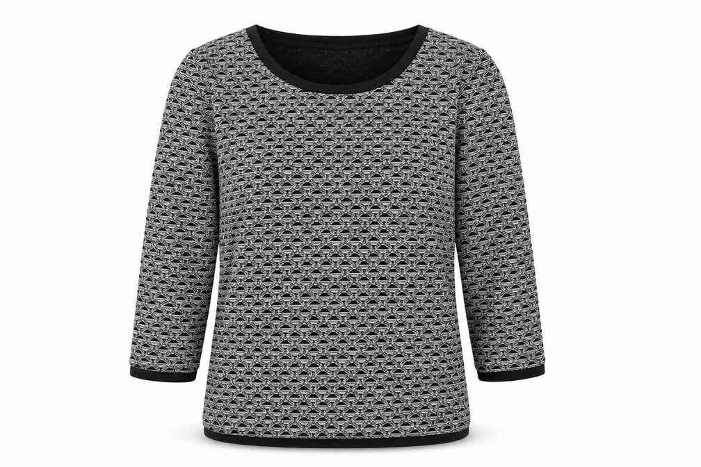 Vera Moda Womens Grey Geometric Polyester Basic T-Shirt Size S Round Neck