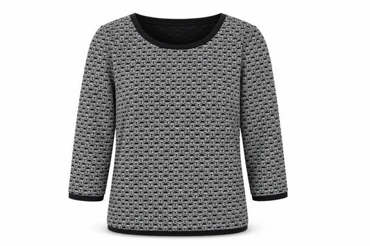 Vera Moda Womens Grey Geometric Polyester Basic T-Shirt Size S Round Neck