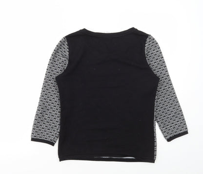 Vera Moda Womens Grey Geometric Polyester Basic T-Shirt Size S Round Neck