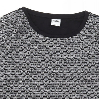 Vera Moda Womens Grey Geometric Polyester Basic T-Shirt Size S Round Neck