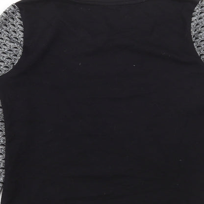 Vera Moda Womens Grey Geometric Polyester Basic T-Shirt Size S Round Neck