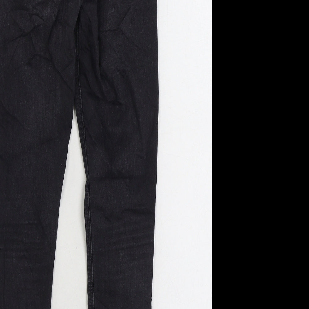 Topshop Mens Black Cotton Skinny Jeans Size 28 in L30 in Regular Zip