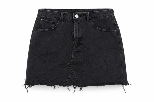 Denim & Co. Womens Black Cotton Maxi Skirt Size 10 Zip
