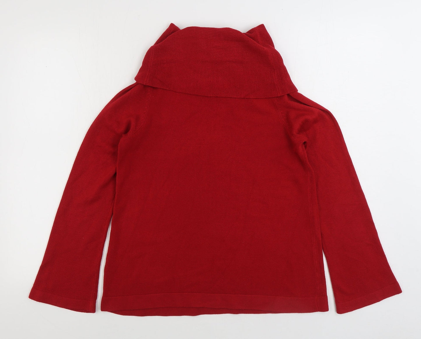 Marks and Spencer Womens Red Roll Neck Acrylic Pullover Jumper Size 10