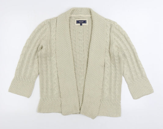 Maine Womens Beige V-Neck Acrylic Cardigan Jumper Size 14