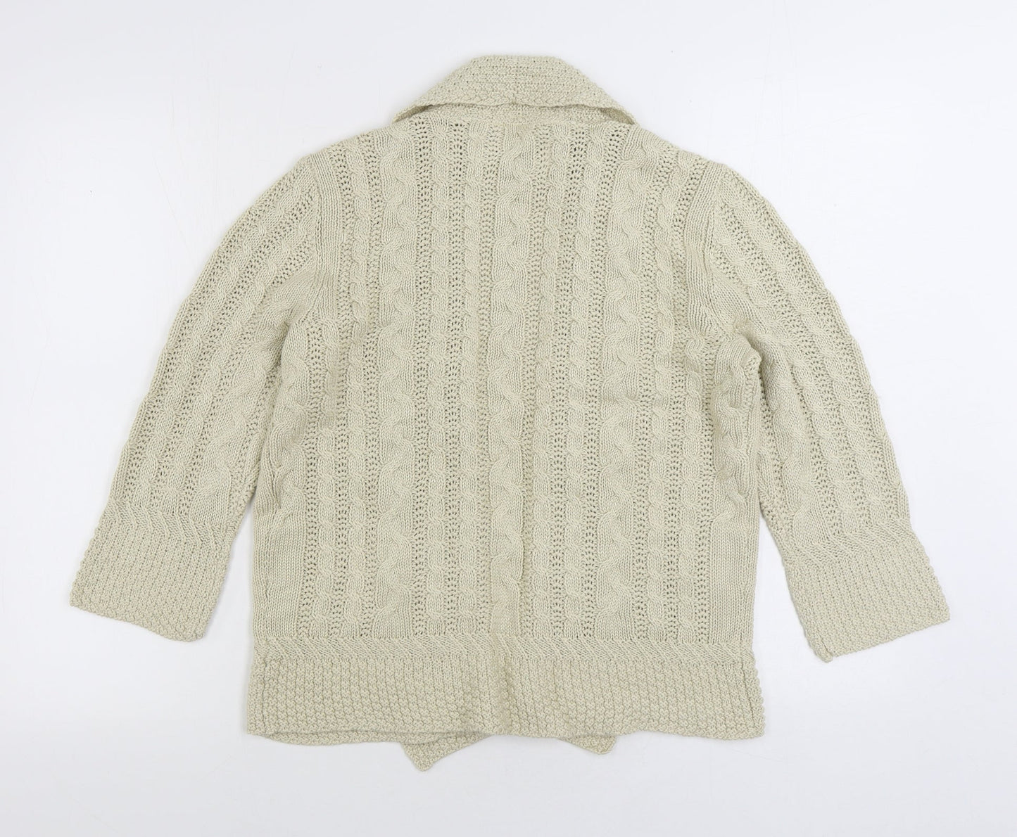 Maine Womens Beige V-Neck Acrylic Cardigan Jumper Size 14