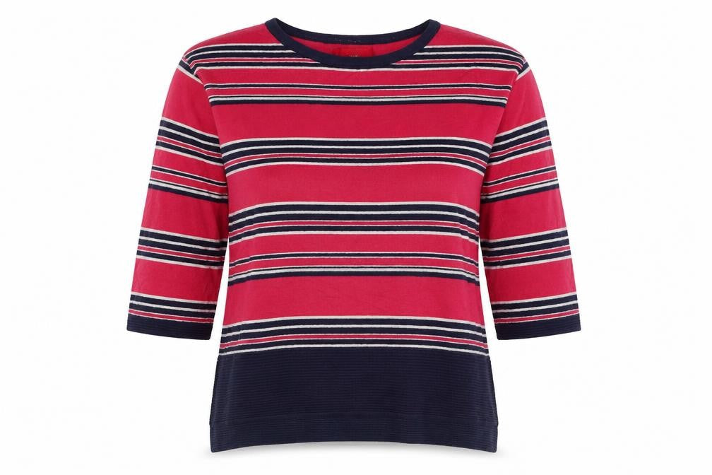 NEXT Womens Multicoloured Round Neck Striped Cotton Pullover Jumper Size 6