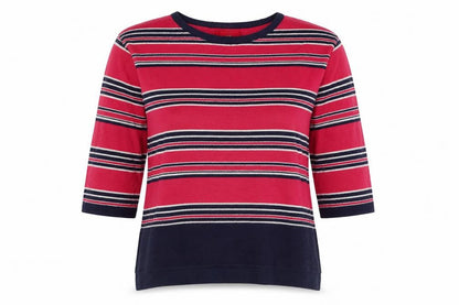 Next Womens Multicoloured Round Neck Striped Cotton Pullover Jumper Size 6